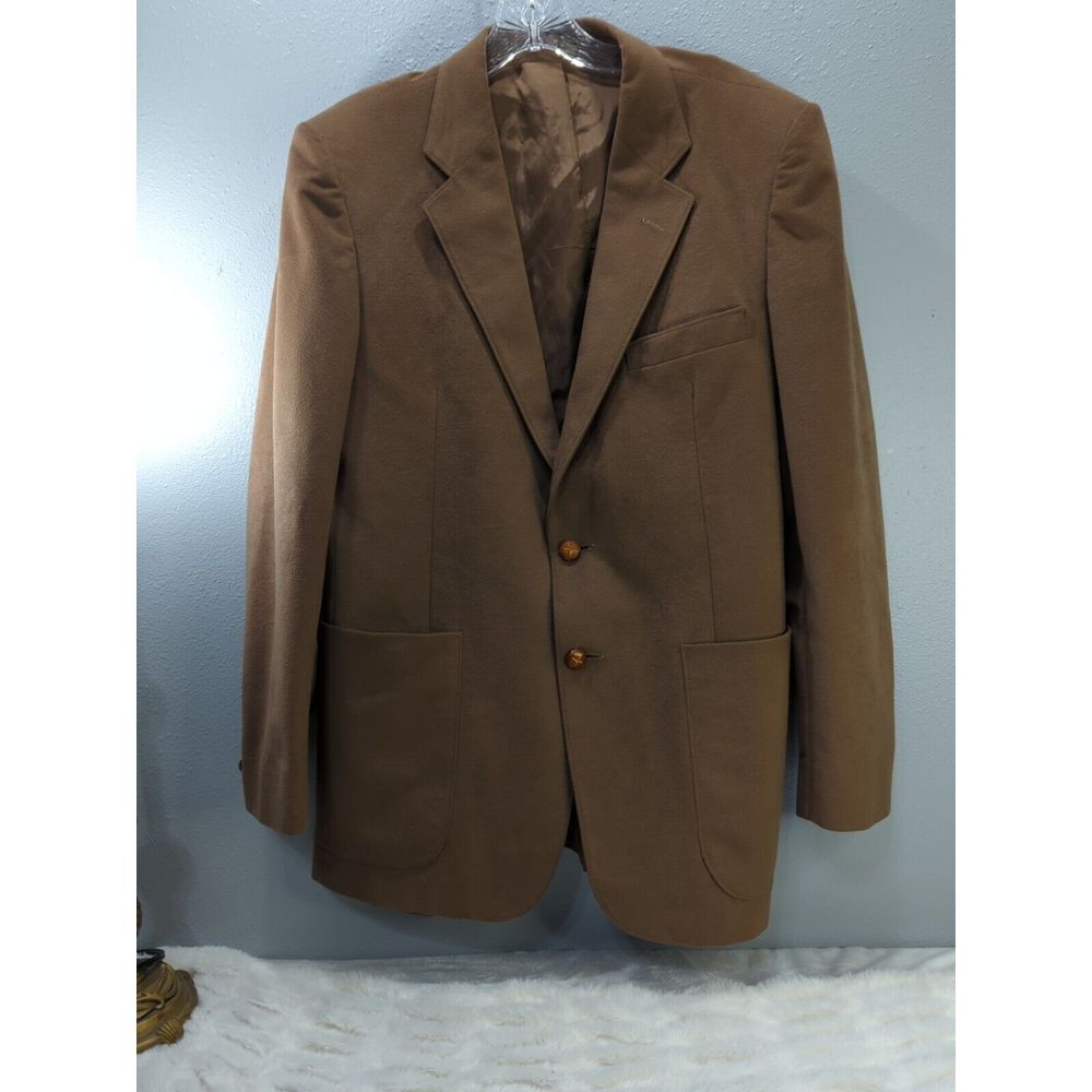 JC Penney VTG Action Master Blazer‎ Brown Rockabilly Cashmere Blend Blazer 469